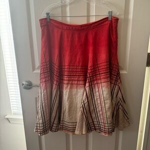 Kenar Women’s Red Beige Bouncy Circle Skirt size 14